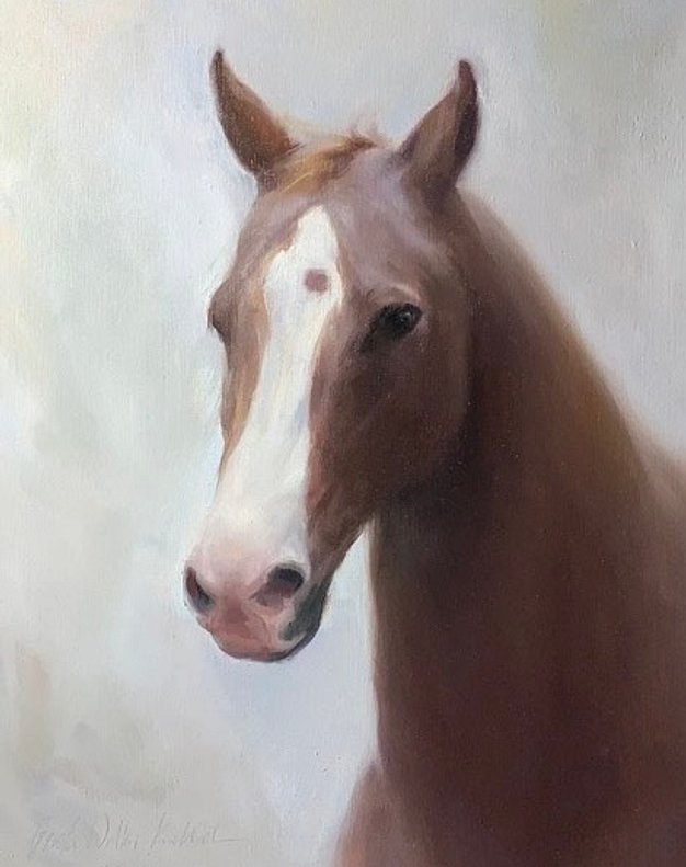 Horse portrait painting custom art commission by Brooke Walker-Knoblich